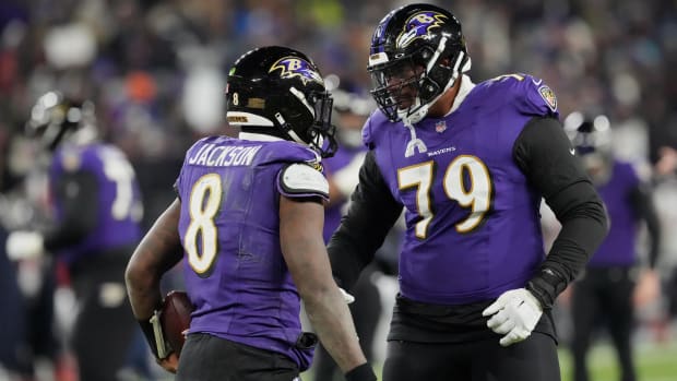 Baltimore Ravens quarterback Lamar Jackson and offensive tackle Ronnie Stanley
