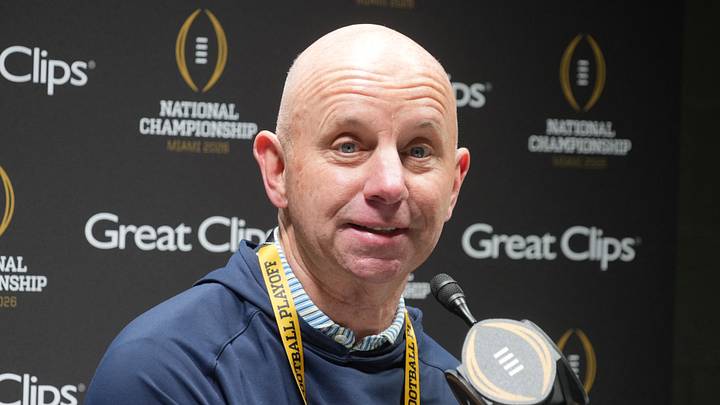 Jan 17, 2026; Miami Beach, Florida, USA; ESPN play-by-play announcer Sean McDonough during media day for the 2025 College Football Playoff National Championship at Miami Beach Convention Center. Mandatory Credit: Kirby Lee-Imagn Images