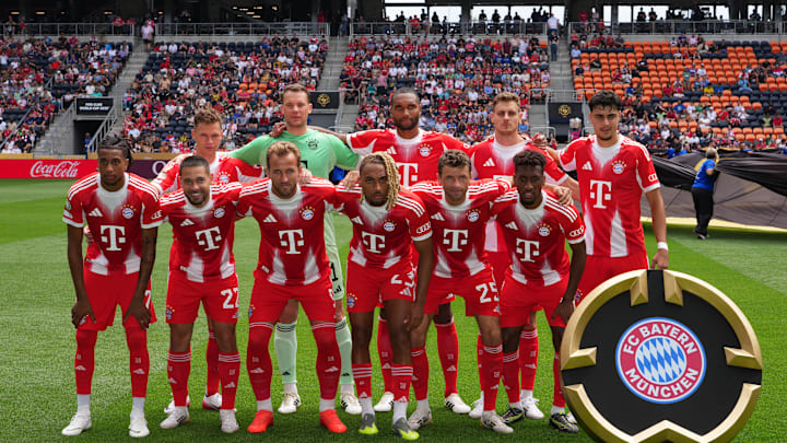 Bayern Munich players posing for team photo before the clash against Auckland City.