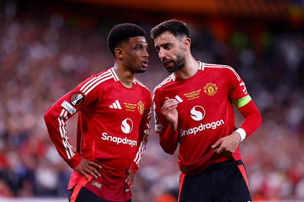 Amad Diallo and Bruno Fernandes.