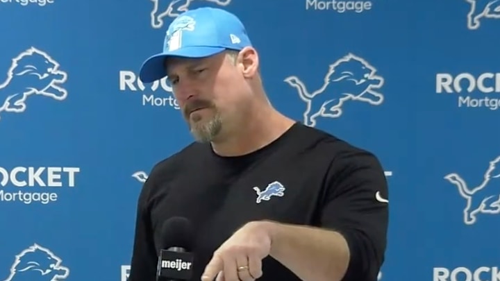 Detroit Lions coach Dan Campbell speaks to the media on November 30, 2024. Detroit Lions coach Dan Campbell speaks to the media on November 30, 2024.