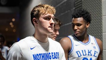 Georgia Tech v Duke; Duke basketball forward Cooper Flagg walks back to the locker room