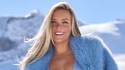 Camille Kostek was photographed by Derek Kettela in Switzerland. Swimsuit by Norma Kamali. Jacket by OW Collection. Boots by INUIKII.
