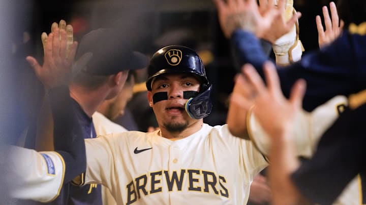 Milwaukee Brewers catcher William Contreras is a good bet to go deep on Monday night. Milwaukee Brewers catcher William Contreras is a good bet to go deep on Monday night.