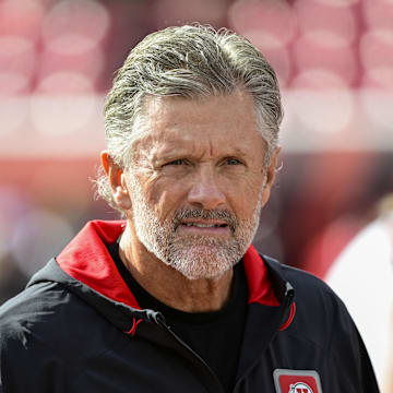 Utah Utes head coach Kyle Whittingham looks on before a game against the Oregon Ducks at Rice-Eccles Stadium.