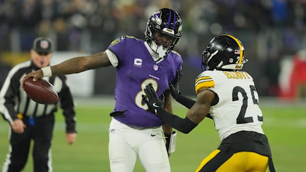 Baltimore Ravens quarterback Lamar Jackson is pictured.