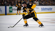 Dec 1, 2024; Boston, Massachusetts, USA; Boston Bruins defenseman Brandon Carlo (25) skates with the puck during the second period of a game against the Montreal Canadiens at TD Garden. Mandatory Credit: Natalie Reid-Imagn Images