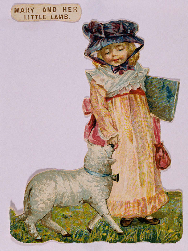 An illustration of Mary and Her Little Lamb is pictured