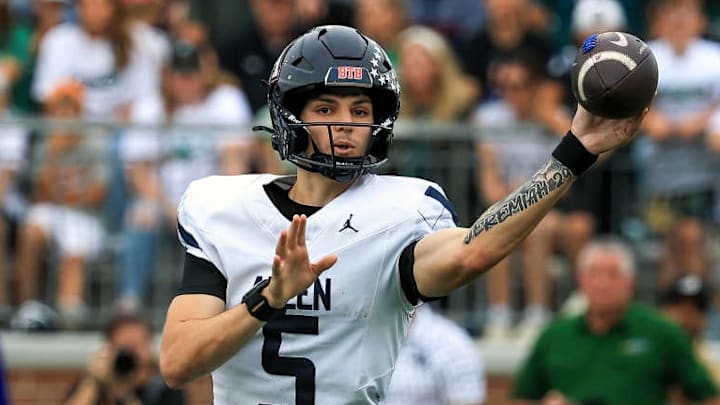 Allen quarterback Jeremiah Daoud passes during a game against Prosper earlier this season.