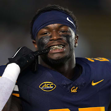 Oct 5, 2024; Berkeley, California, USA; California Golden Bears running back Jaivian Thomas (25) before the game against the Miami Hurricanes at California Memorial Stadium. Mandatory Credit: Darren Yamashita-Imagn Images