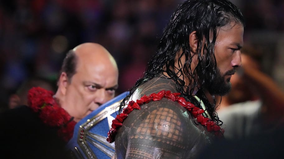 Roman Reigns will not have Special Counsel Paul Heyman in his corner this weekend at SummerSlam. | Joe Camporeale-Imagn Images