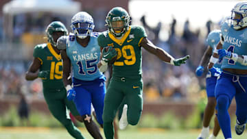 Oct 22, 2022; Waco, Texas, USA;  Baylor Bears running back Richard Reese (29) runs against the Kansas Jayhawks during the second half at McLane Stadium. Mandatory Credit: Chris Jones-Imagn Images