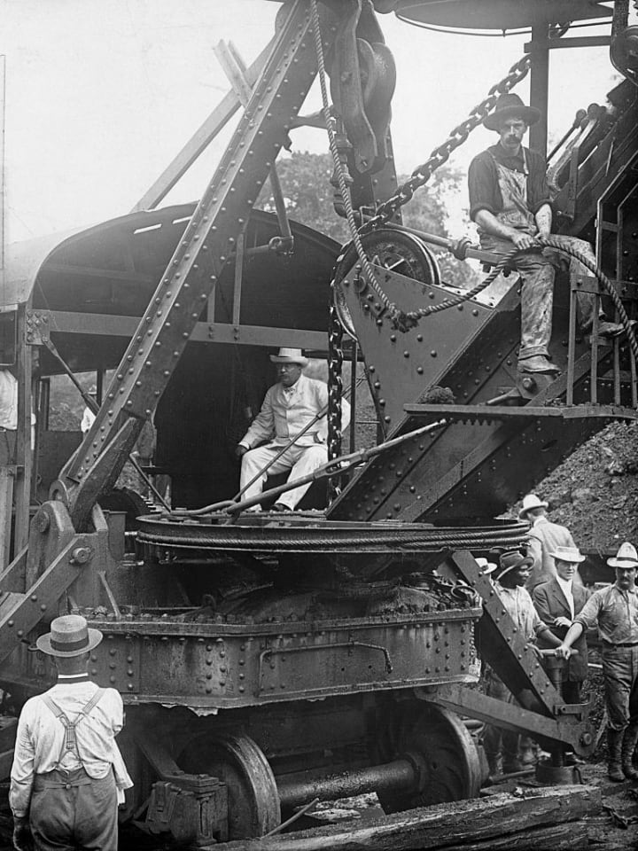 Teddy Roosevelt in Construction Vehicle