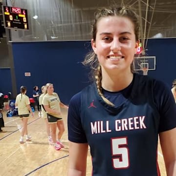 Mill Creek 2026 6'2 Shooting Guard Bella Ragone at the Georgia Basketball Coaches Association (GBCA) Live Period in 2024