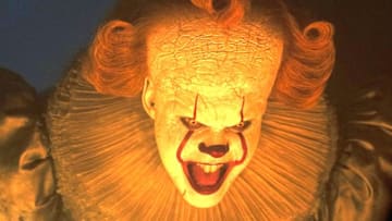 Bill Skarsgård as Pennywise in IT: Welcome to Derry. 