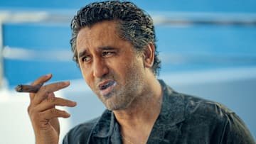 KAOS, Season 1. Cliff Curtis as Poseidon in KAOS, Season 1. Cr. Courtesy of Netflix © 2024