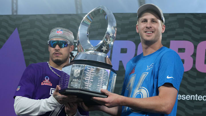 Pro Bowl MVPs Byron Murphy, left, and Jared Goff.