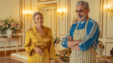 KAOS, Season 1. (L to R) Janet McTeer as Hera, Jeff Goldblum as Zeus in KAOS, Season 1. Cr. Courtesy of Netflix © 2024