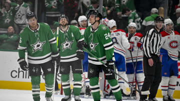 Jan 2, 2024; Dallas, Texas, USA; Dallas Stars center Joe Pavelski (16) and center Tyler Seguin (91)