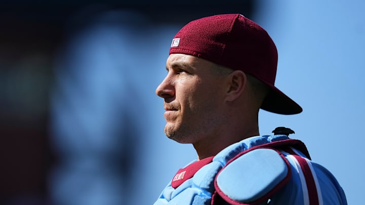 Philadelphia Phillies catcher J.T. Realmuto is a free agent after the 2025 season, making the team's No. 4 prospect even more valuable.