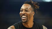 Apr 7, 2022; San Francisco, California, USA; Los Angeles Lakers center Dwight Howard (39) before the game against the Golden State Warriors at Chase Center. Mandatory Credit: Darren Yamashita-Imagn Images