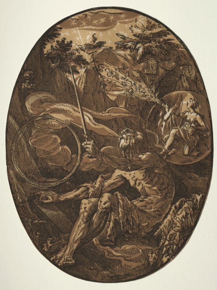 Demogorgon in the Cave Of Eternity, , circa 1588.