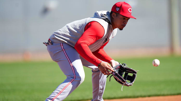 Cincinnati Reds infielder Noelvi Marte fields a ground ball