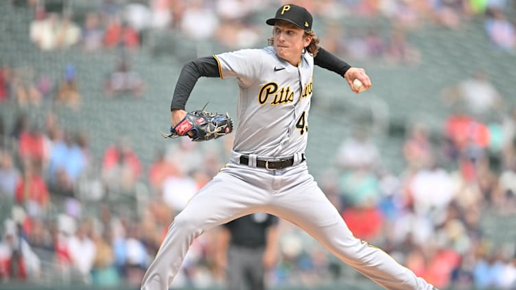 Aug 20, 2023; Minneapolis, Minnesota, USA; Pittsburgh Pirates relief pitcher Ryan Borucki (43)