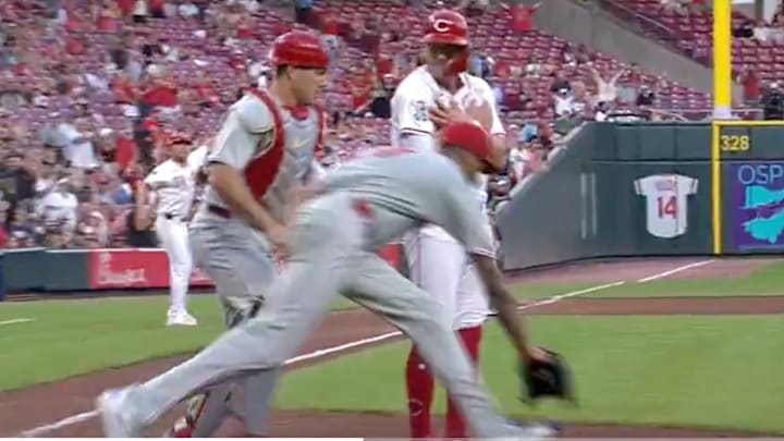 Pure chaos during the Reds-Philllies game on Wednesday night.