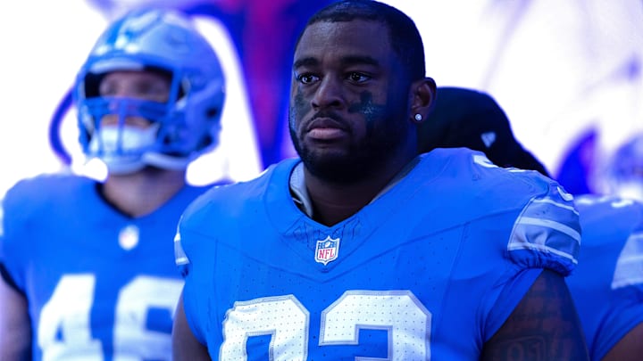Nov 17, 2024; Detroit, Michigan, USA; Detroit Lions defensive end Josh Paschal (93) makes his way down the tunnel before the start of the game against the Jacksonville Jaguars during the first half at Ford Field.