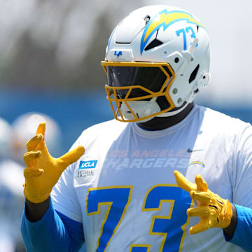 Guard Mekhi Becton’s addition may give the Chargers the biggest offensive line in the league.