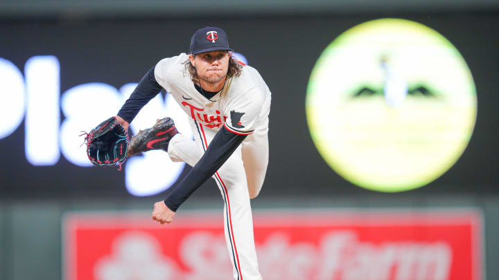 May 7, 2024; Minneapolis, Minnesota, USA; Minnesota Twins pitcher Steven Okert (16) pitches against the Seattle Mariners in the seventh inning at Target Field.