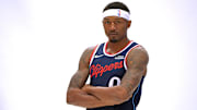 Sep 29, 2025; Inglewood, CA, USA; Los Angeles Clippers guard Bradley Beal (0) photographed during media day at Intuit Dome. Mandatory Credit: Jayne Kamin-Oncea-Imagn Images