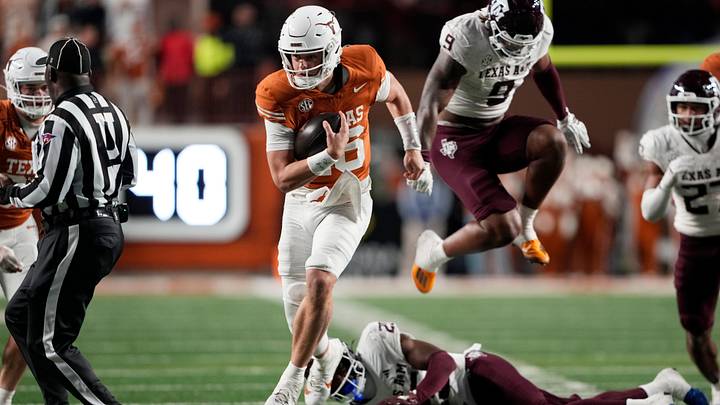 Nov 28, 2025; Austin, Texas, USA; Texas Longhorns quarterback Arch Manning