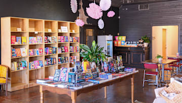 Chapterhouse Books on Sixth Avenue decorated for Bookstore Romance Day last Saturday in Amarillo.