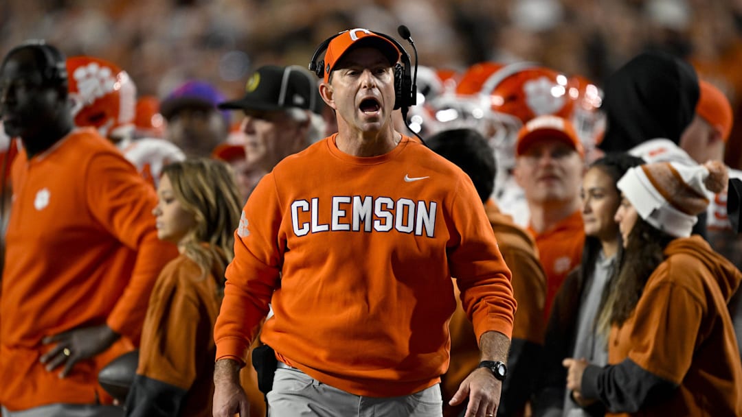 Dec 21, 2024; Austin, Texas, USA; Clemson Tigers head coach Dabo Swinney during the game between the Texas Longhorns and the Clemson Tigers in the CFP National Playoff First Round at Darrell K Royal-Texas Memorial Stadium.