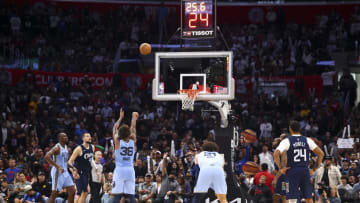 Nov 12, 2023; Los Angeles, California, USA; Memphis Grizzlies guard Marcus Smart (36) shoots a free