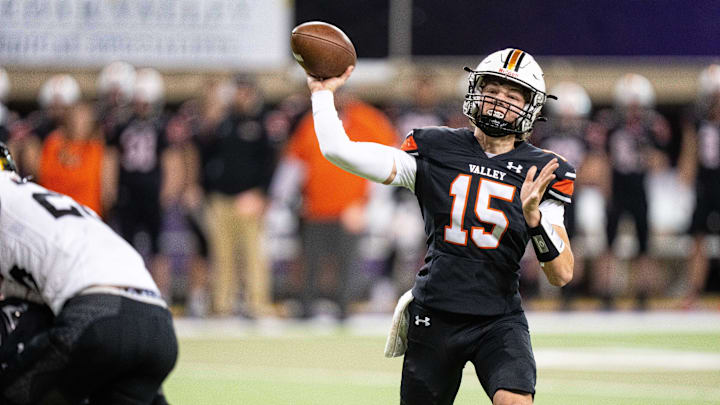 Drake DeGroote from West Des Moines Valley is one of the top returning quarterbacks in 2025. Drake DeGroote from West Des Moines Valley is one of the top returning quarterbacks in 2025.