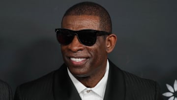 Feb 6, 2025; New Orleans, LA, USA;  Deion Sanders on the red carpet before Super Bowl LIX NFL Honors at Saenger Theatre. Mandatory Credit: Kirby Lee-Imagn Images