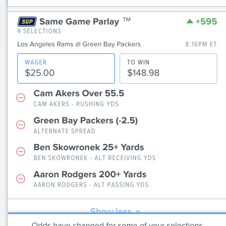 Raiders-Rams Same Game Parlay: NFL Player Prop Picks, Over/Under, More,  Using Parlay IQ for Thursday Night Football