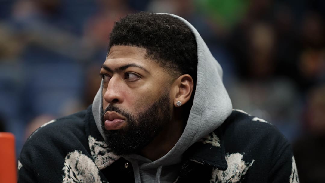 Mar 8, 2026; New Orleans, Louisiana, USA;  Washington Wizards forward Anthony Davis (23) watches during the first half against the New Orleans Pelicans at Smoothie King Center. Mandatory Credit: Matthew Hinton-Imagn Images