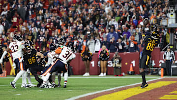 The Bears defense dropped the ball on the game's final play. Noah Brown did not.