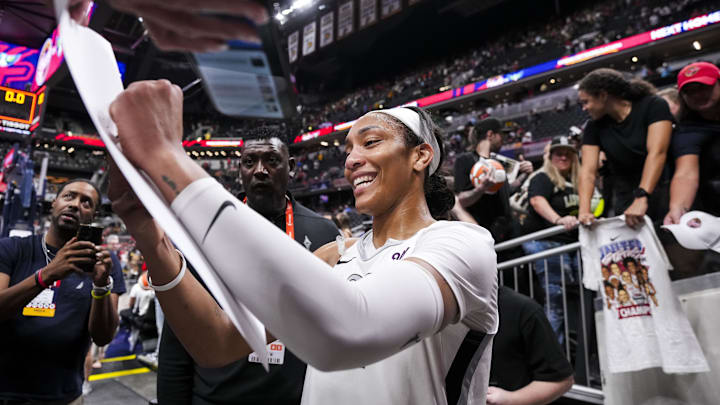 Las Vegas Aces center A'ja Wilson.