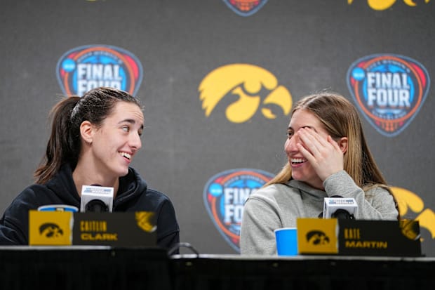 Iowa Hawkeyes guards Caitlin Clark and Kate Martin 