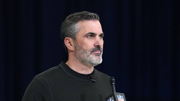 Feb 24, 2026; Indianapolis, IN, USA; Atlanta Falcons coach Kevin Stefanski speaks at the NFL Scouting Combine at the Indiana Convention Center. Mandatory Credit: Kirby Lee-Imagn Images