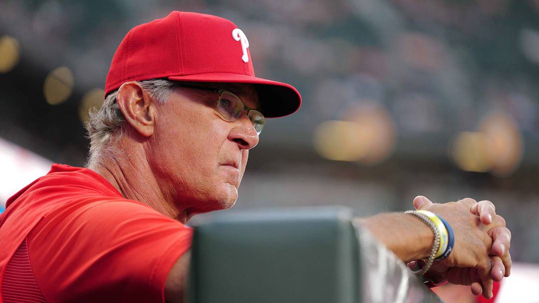 Jul 31, 2026; Baltimore, Maryland, USA; Philadelphia Phillies interim manager Don Mattingly looks on during the third inning against the Baltimore Orioles at Oriole Park at Camden Yards. Mandatory Credit: Mitch Stringer-Imagn Images