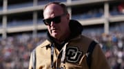 Nov 29, 2024; Boulder, Colorado, USA; Colorado Buffaloes athletic director Rick George before the game against the Oklahoma State Cowboys at Folsom Field. Mandatory Credit: Ron Chenoy-Imagn Images