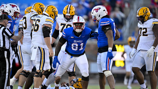 Former SMU defensive lineman Jared Harrison-Hunte.
