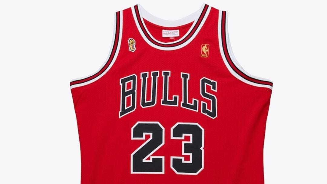 Michael Jordan's Chicago Bulls 1996-97 road jersey.