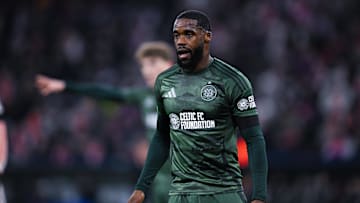 Jeffrey Schlupp looks on during the UEFA Champions League Knockout Play-off Second Leg between Bayern Munich and Celtic FC.